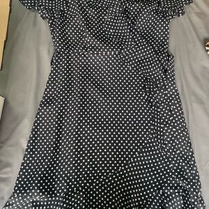 Tahari Black Dress with White Polka Dots